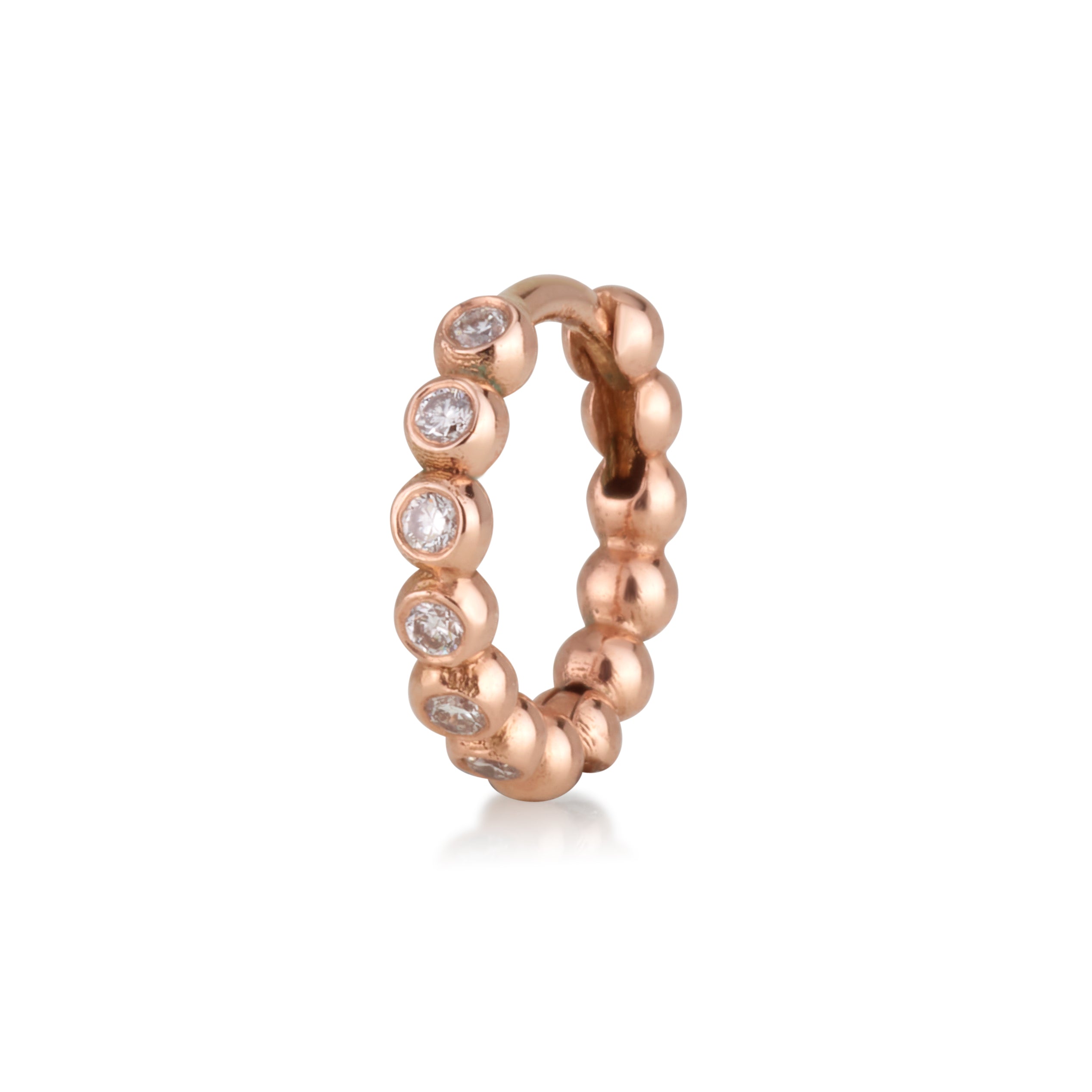 BALLS DIAMONDS HUGGIE EARRING