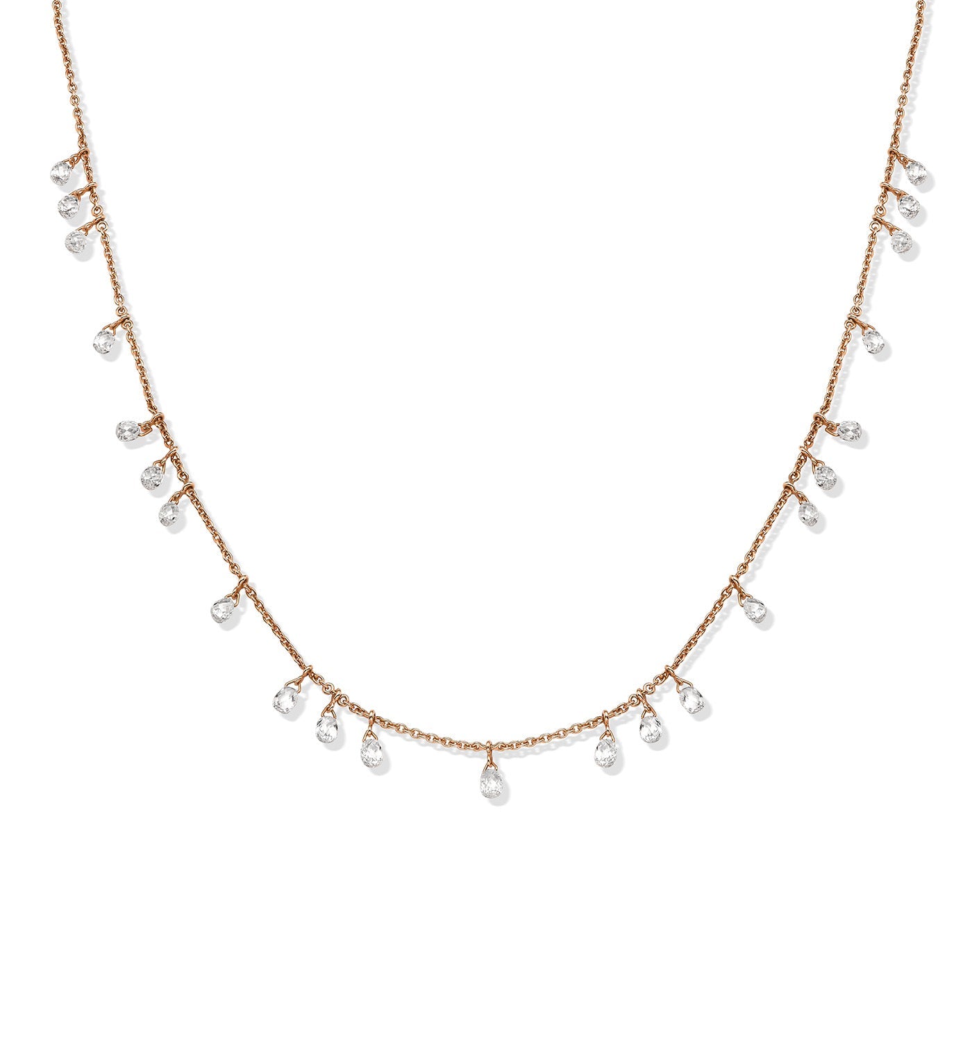 Rose Gold Necklace with Rose-Cut Diamonds RITA NECKLACE