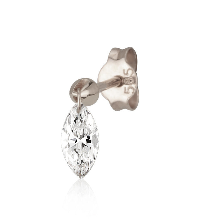 MARQUISE DRILLED LAB DIAMOND STUD EARRING 0.35 CT