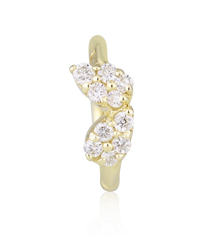 TWO DROPS DIAMONDS SHAPE SMALL CLICKER EARRING