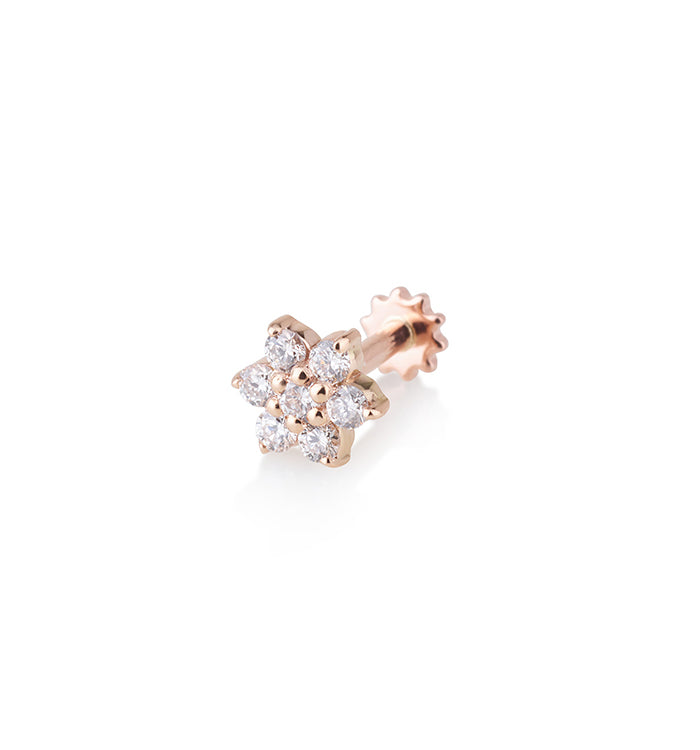 SMALL FLOWER DIAMONDS PIERCING LABRET
