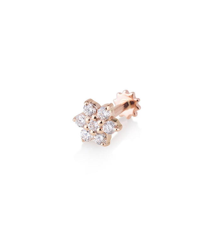 SMALL FLOWER DIAMONDS PIERCING LABRET