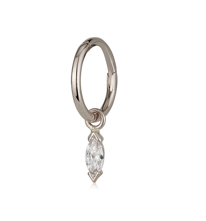 MARQUISE DIAMOND PIERCING CLICKER EARRING