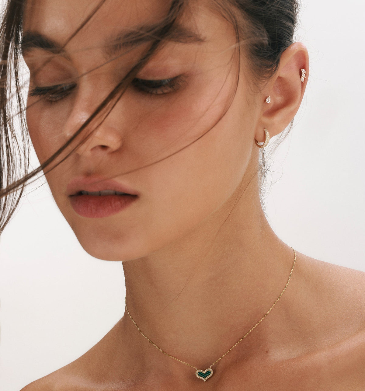 PUFFE DIAMONDS HUGGIE HOOP EARRING