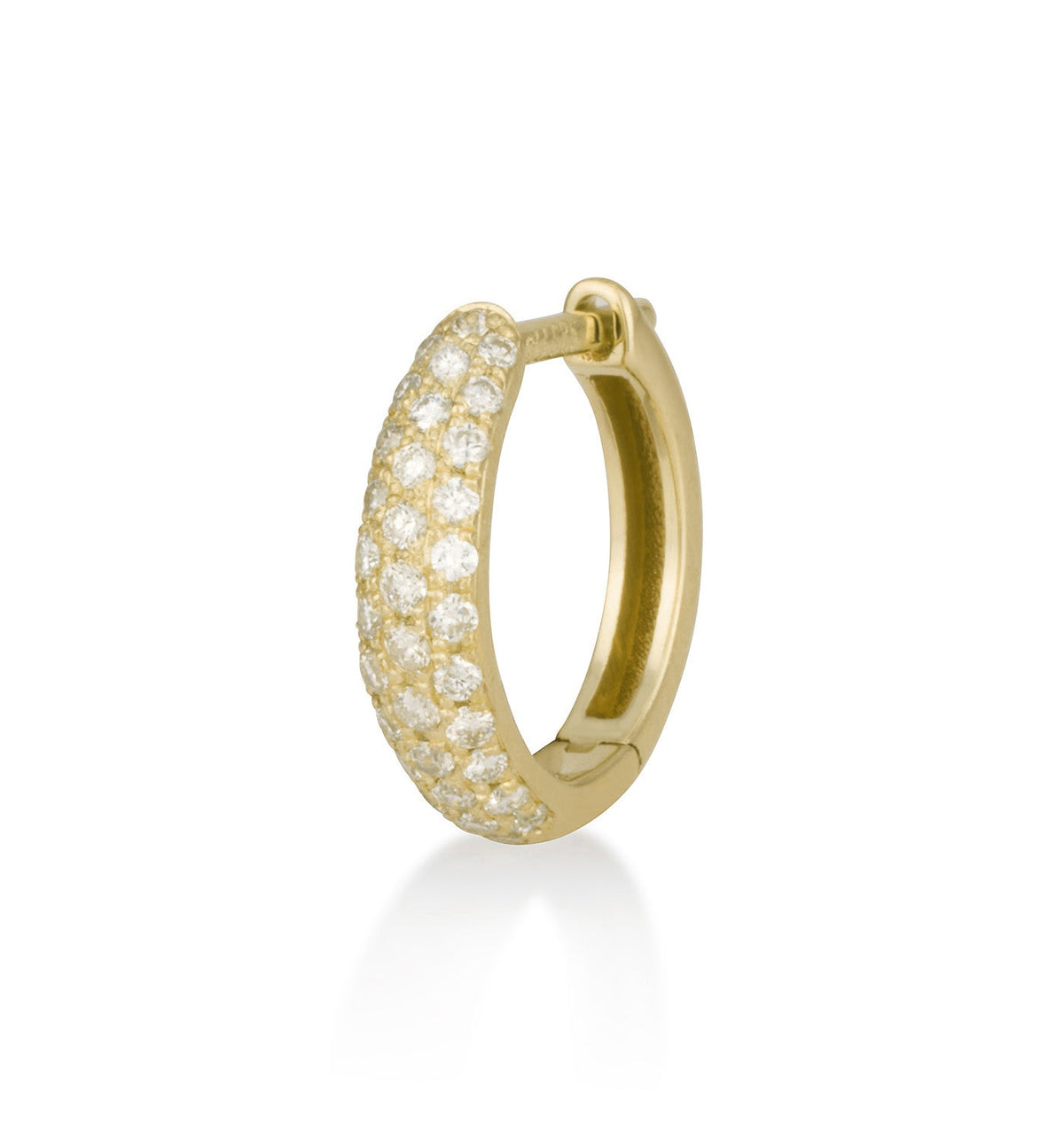 PUFFE DIAMONDS HUGGIE HOOP EARRING