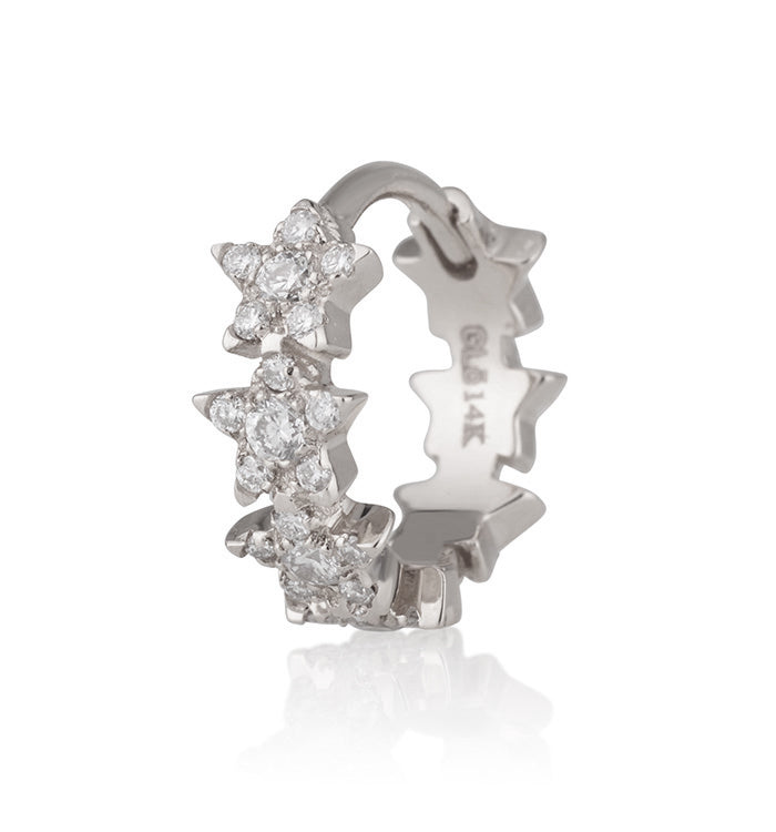 ALL STARS DIAMONDS HUGGIE HOOP EARRING
