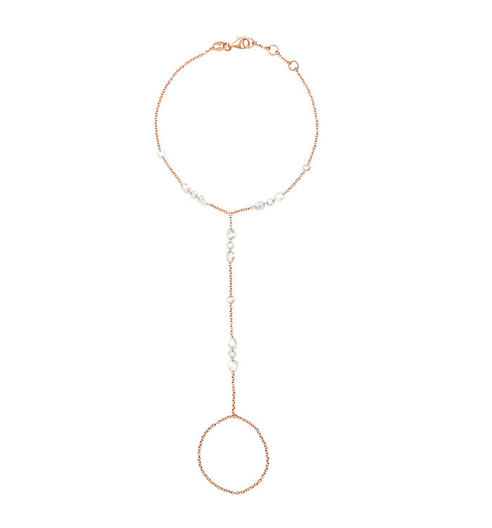 Luxury Hand Bracelet in Rose Gold with Rose-Cut Diamonds ANAYA BRACELET