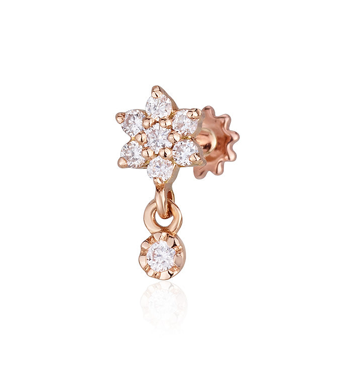 FLOWER DIAMONDS PIERCING LABRET