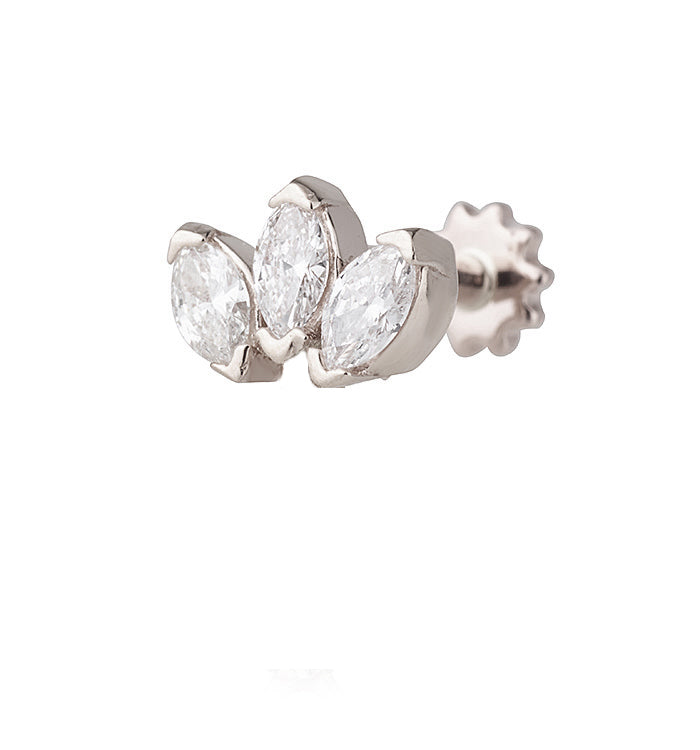 LOTUS MARQUISE DIAMONDS PIERCING EARRING
