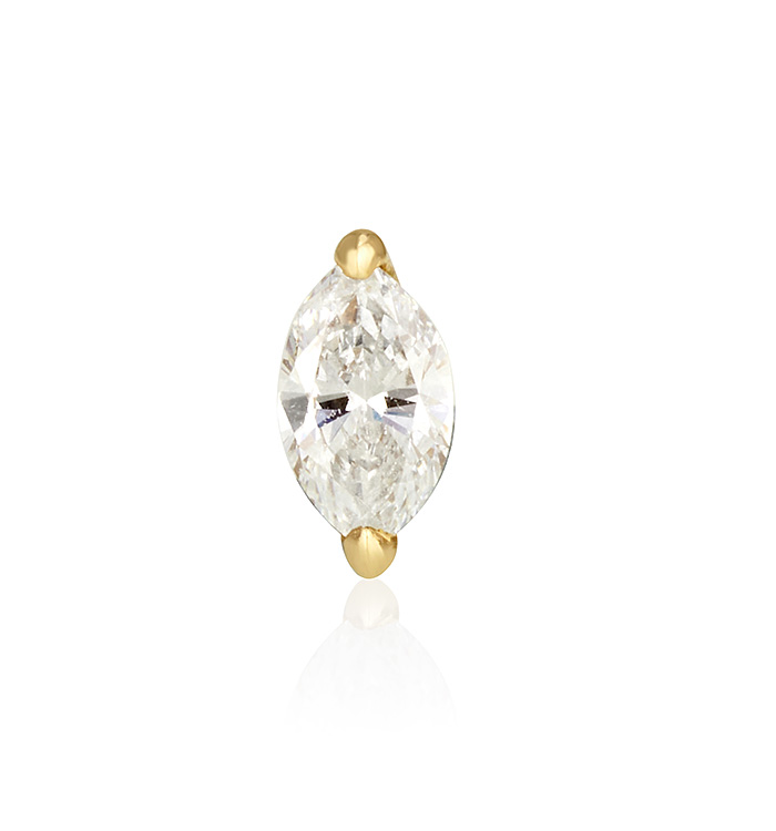 MARQUISE SHAPE LAB DIAMOND PIERCING LABRET 0.15CT