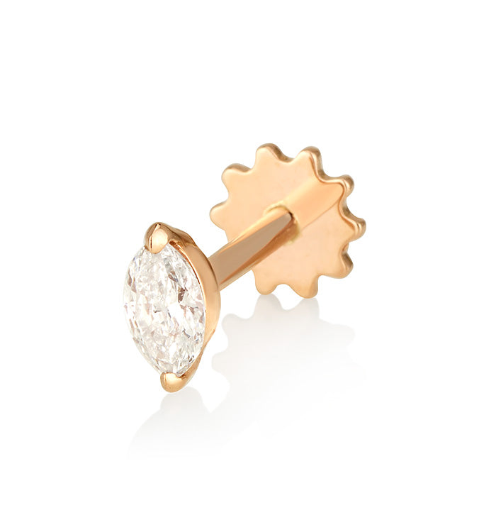 MARQUISE SHAPE LAB DIAMOND PIERCING LABRET 0.15CT