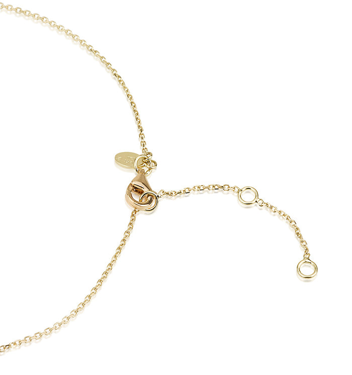 Yellow Gold Necklace Set with Seven Diamonds FLOW NECKLACE