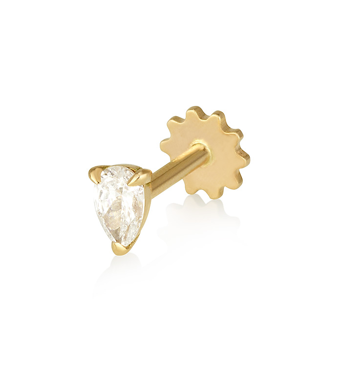 TEARDROP LAB-GROWN DIAMOND PIERCING EARRING 0.20CT