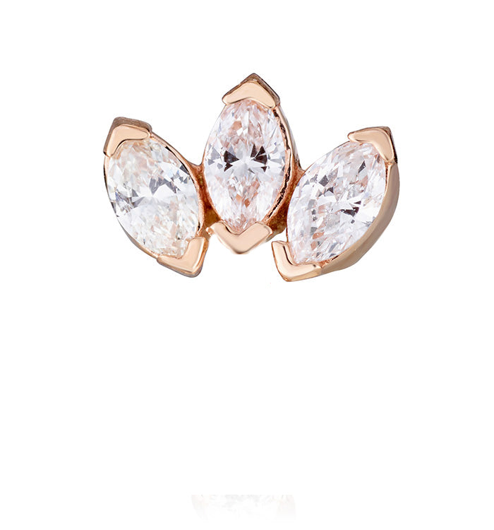 Rose Gold Lotus Piercing Set with Diamonds LOTUS DIAMONDS PIERCING LABRET NO. 1