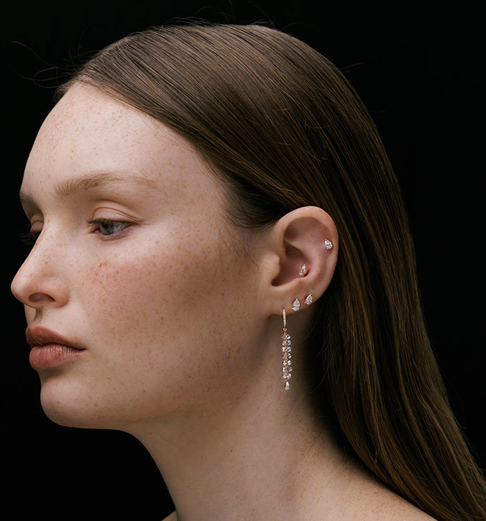 TEARDROP LAB-GROWN DIAMOND PIERCING EARRING 0.30CT