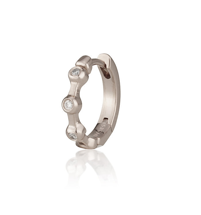 12mm BAMBU DIAMONDS HOOP EARRING
