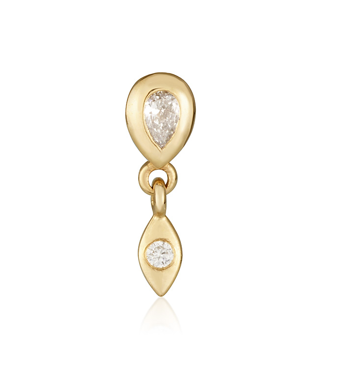 Yellow Gold Earring Set with Diamonds MARIN NO.2 STUD EARRING