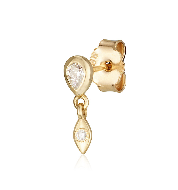 Yellow Gold Earring Set with Diamonds MARIN NO.2 STUD EARRING