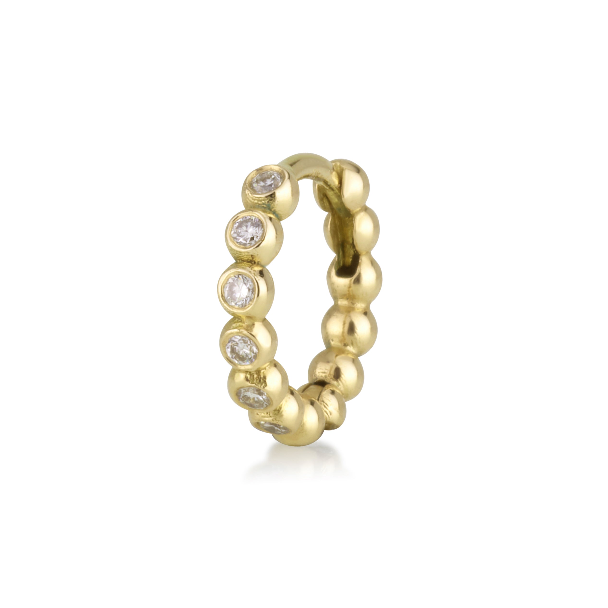 BALLS DIAMONDS HUGGIE EARRING