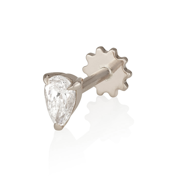 TEARDROP LAB-GROWN DIAMOND PIERCING EARRING 0.30CT
