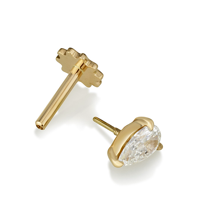 TEARDROP LAB-GROWN DIAMOND PIERCING EARRING 0.30CT