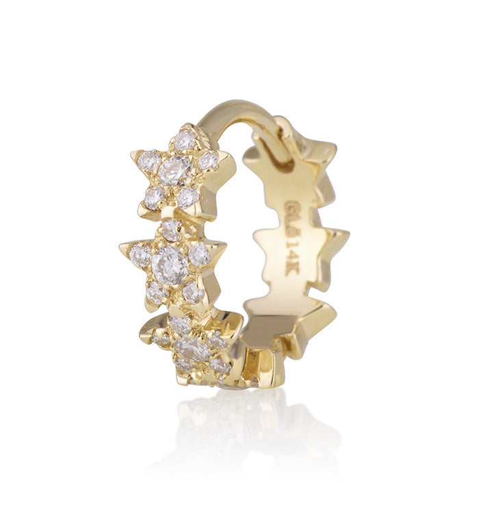 ALL STARS DIAMONDS HUGGIE HOOP EARRING