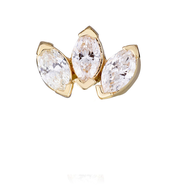 Yellow Gold Lotus Piercing Set with Diamonds LOTUS DIAMONDS PIERCING LABRET NO. 1