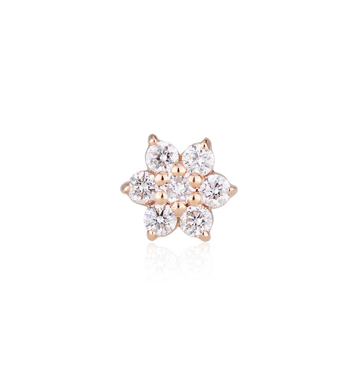 SMALL FLOWER DIAMONDS PIERCING LABRET
