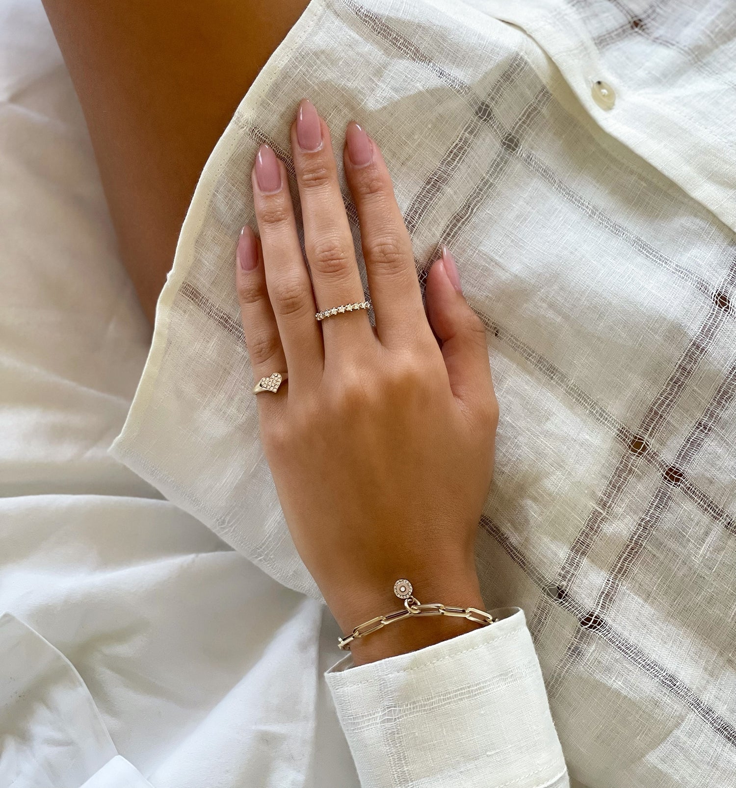 HEART SIGNET DIAMONDS PINKY RING