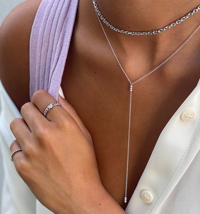 White Gold Thin Pinky Ring Set with Diamonds PINKY THIN CROWN RING