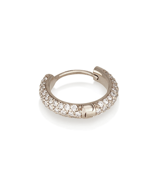 360 DEGREES HOOP DIAMONDS EARRING