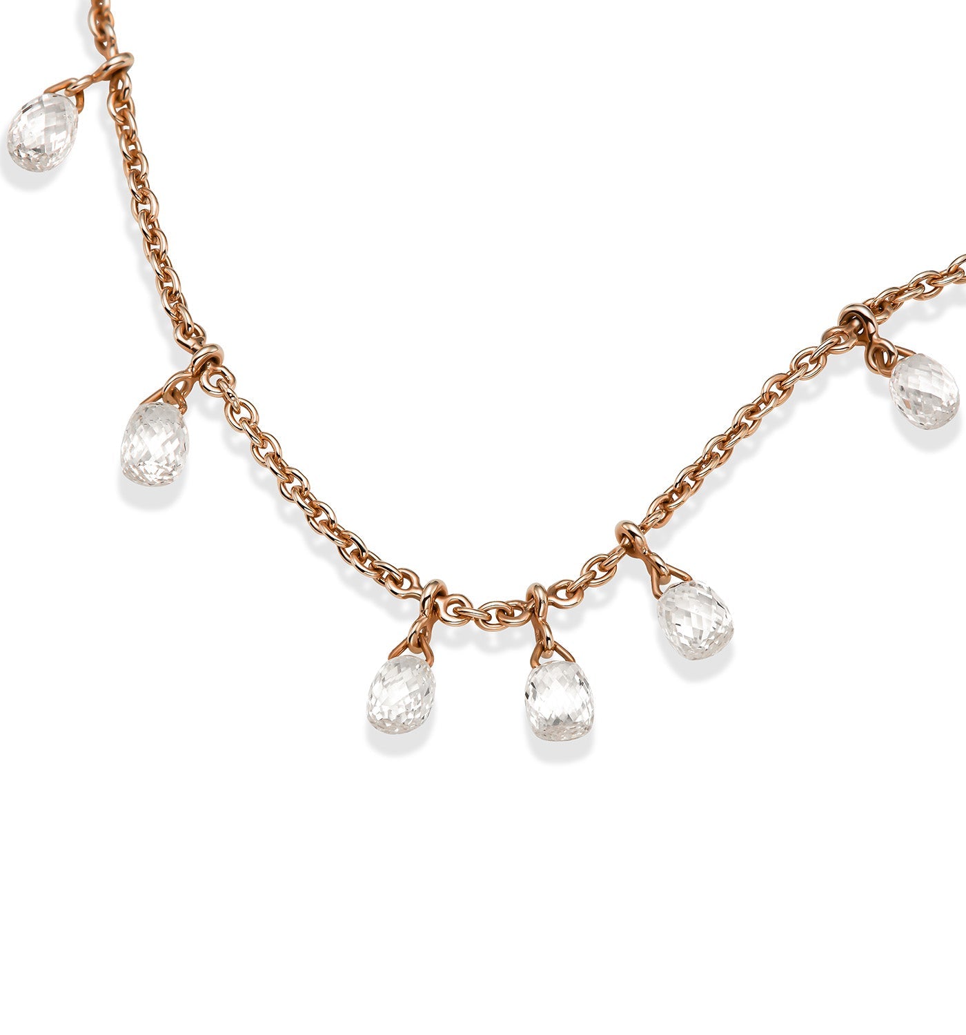 Rose Gold Necklace with Rose-Cut Diamonds RITA NECKLACE