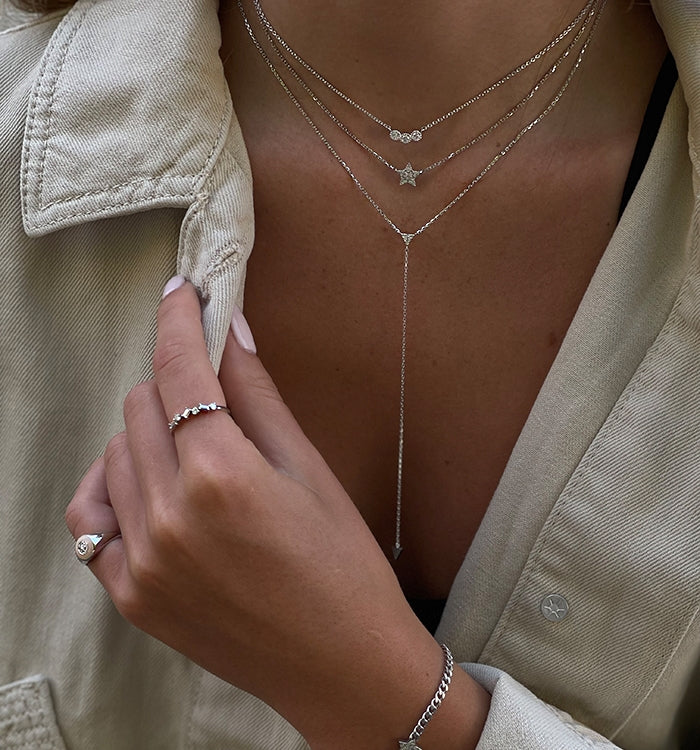 White Gold Pinky Eye Ring with Powder Enamel PINKY ROUND EYE SIGNET RING