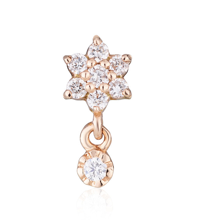 FLOWER DIAMONDS PIERCING LABRET