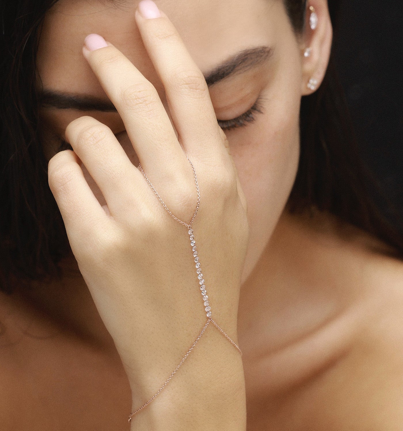 ELIN DRILLED DIAMONDS HAND BRACELET