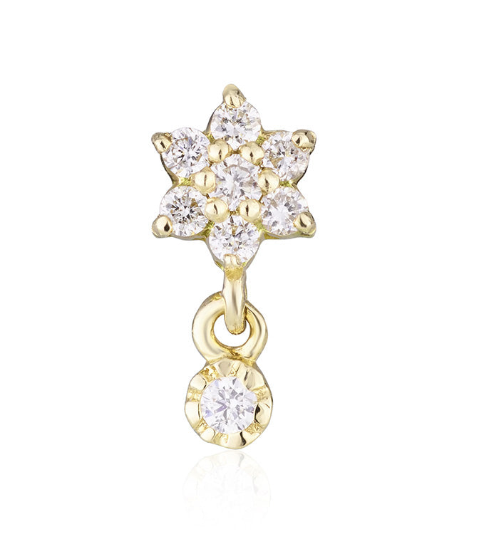 FLOWER DIAMONDS PIERCING LABRET
