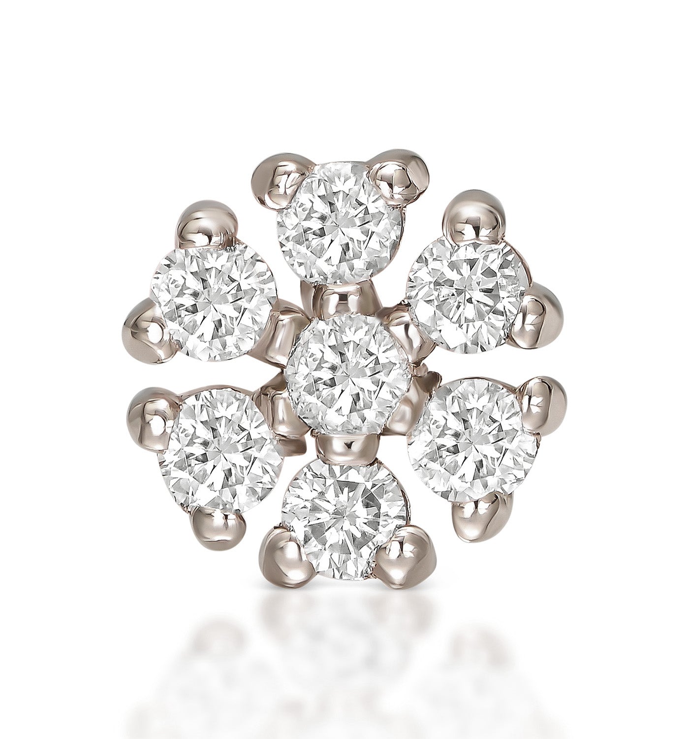 White Gold Piercing Earring Set with Natural Diamonds PETIT EARRING PIERCING LABRET