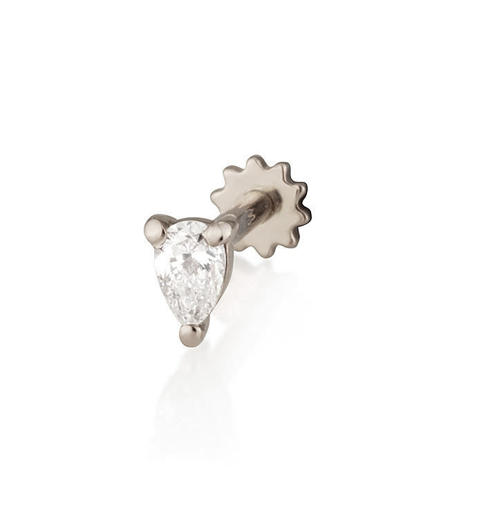 PEAR SHAPE DIAMONDS PIERCING EARRING