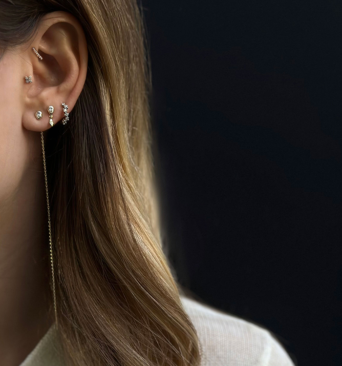 HOOP-LOOK DIAMONDS D PIERCING EARRING 8MM