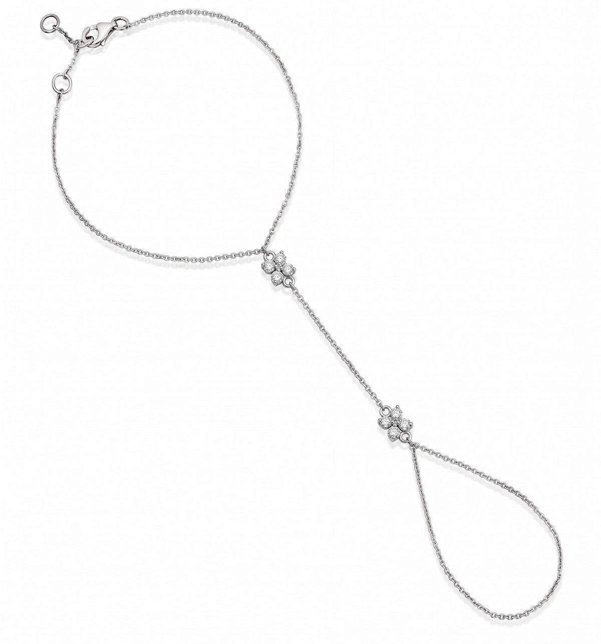 MIRIAM hand bracelet in 14K white gold set with natural diamonds