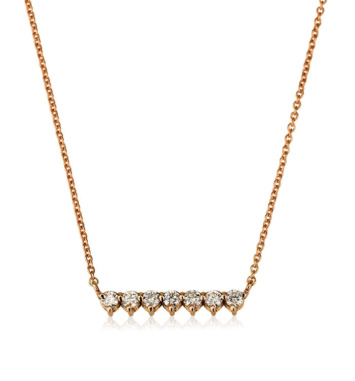 Rose Gold Necklace Set with Seven Diamonds SEVEN NECKLACE