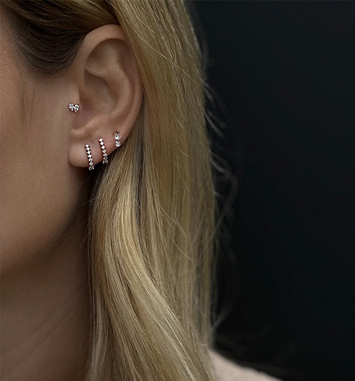 DUET DRILLED DIAMONDS PIERCING LABRET