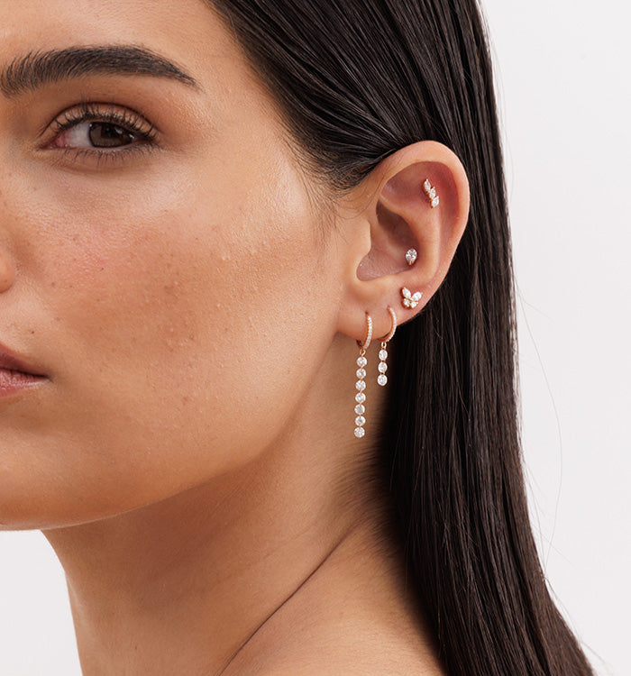 Rose Gold Butterfly Piercing Set with Diamonds BUTTERFLY PIERCING LABRET