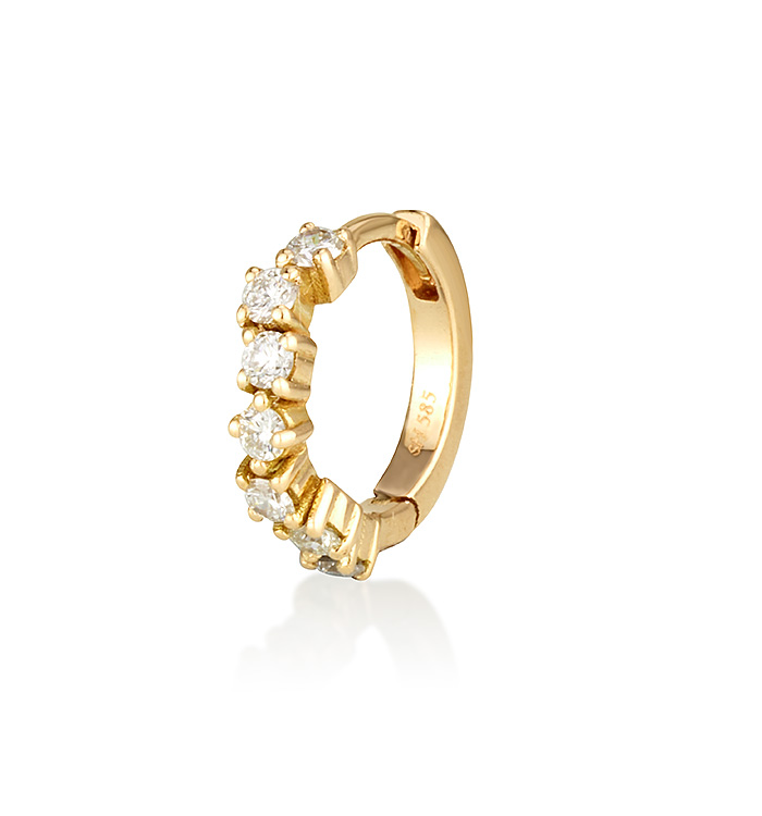 HOOP THIN ALL SHINE HUGGIE DIAMONDS EARRING