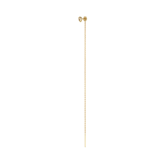 Yellow Gold Long Chain Earring Set with Diamonds MARIN LONG EARRING STUD