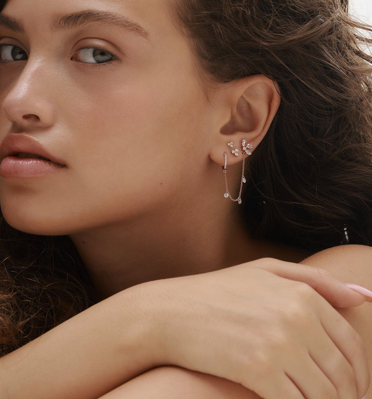 MIA Floating Diamond Hoop Earring