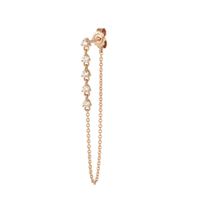 Rose Gold Long Earring Set with Diamonds ARIEL LONG EARRING WITH DIAMONDS