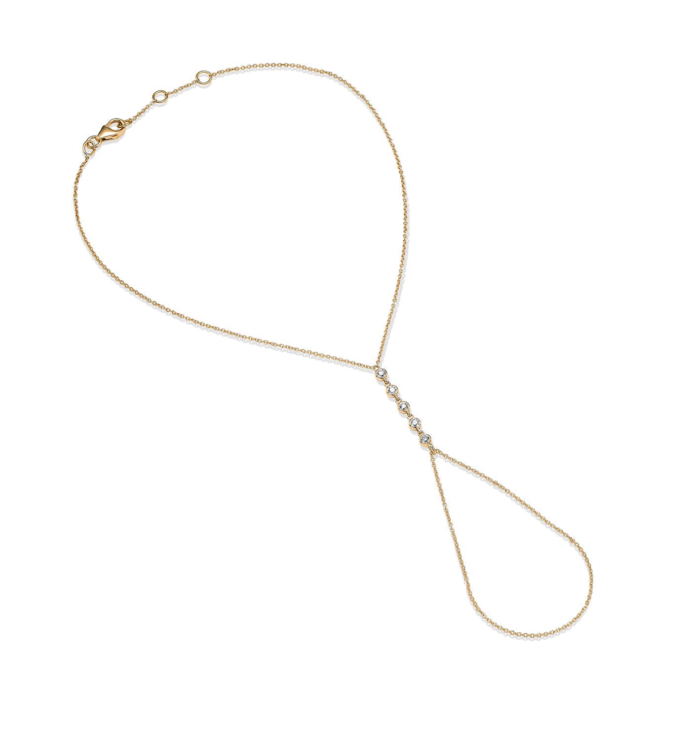 Yellow Gold Hand Bracelet Set with Diamonds JASMINE HAND DIAMONDS BRACELET