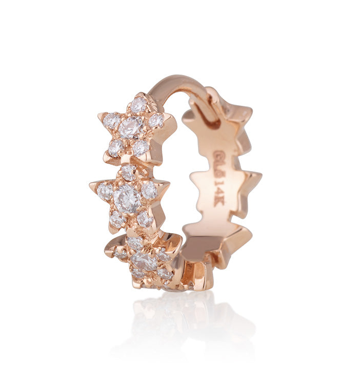ALL STARS DIAMONDS HUGGIE HOOP EARRING