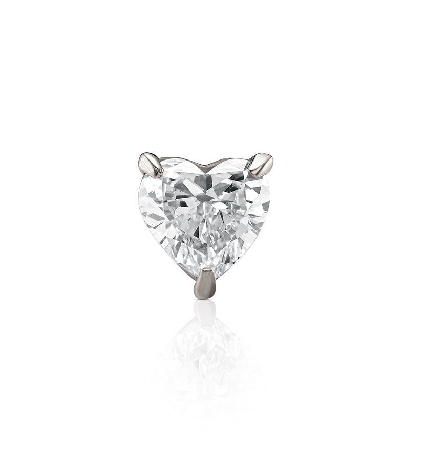HEART SHAPE LAB DIAMOND PIERCING LABRET 0.55CT